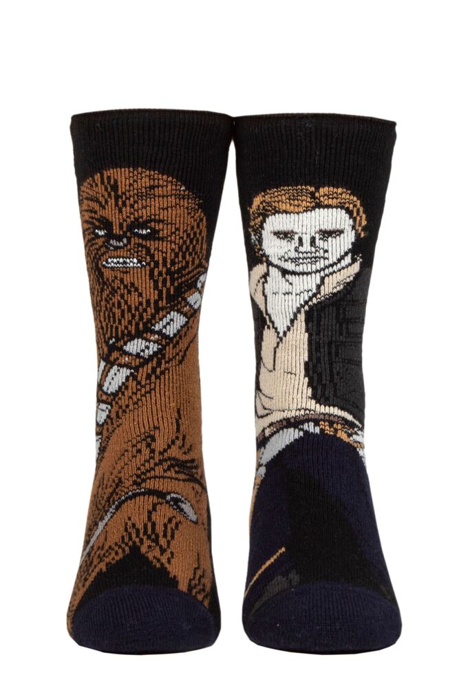 Sockshop Heat HoldersKids 1.6 Tog Disney Star Wars Chewie & Han Lite Thermal Socks