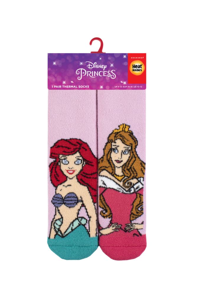 sockshop Heat HoldersKids 1.6 Tog Disney The Little Mermaid & Sleeping Beauty Lite Thermal Socks