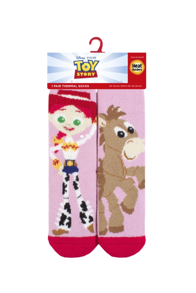sockshop Heat HoldersKids 1.6 Tog Disney Toy Story Jessie & Bullseye Lite Thermal Socks