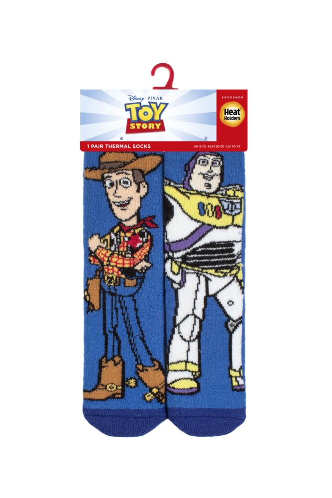 sockshop Heat HoldersKids 1.6 Tog Disney Toy Story Woody & Buzz Lite Thermal Socks