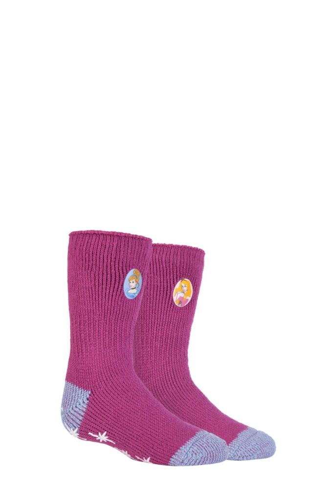 Sockshop Heat HoldersKids 2.34 Tog Disney Princess Slipper Socks With Grip