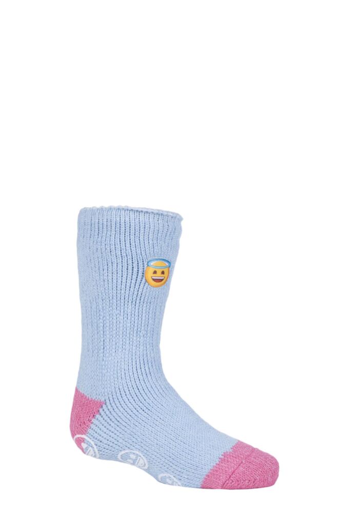 Sockshop Heat HoldersKids Emoji Angel Face Slipper Socks