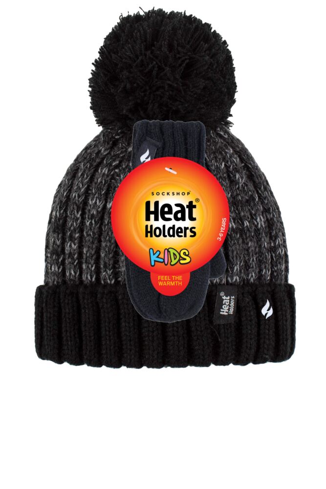 Sockshop Heat HoldersKids Turn Over Pom Pom Hat & Mittens
