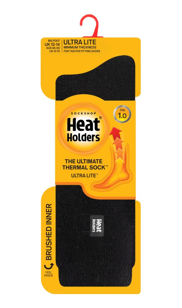 sockshop Heat HoldersMens 1.0 Tog Plain Ultra Lite Socks