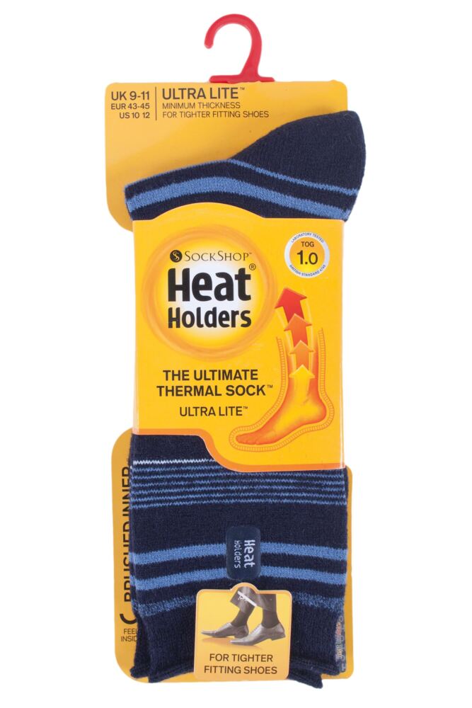 sockshop Heat HoldersMens 1.0 Tog Striped Argyle & Patterned Ultra Lite Socks