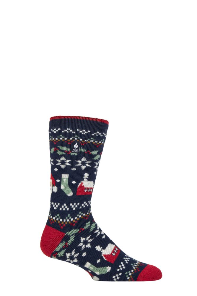 Sockshop Heat HoldersMens 1.6 Tog Christmas Lite Thermal Socks