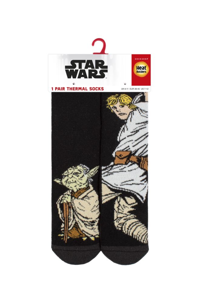 sockshop Heat HoldersMens 1.6 Tog Disney Star Wars Luke & Yoda Lite Thermal Socks