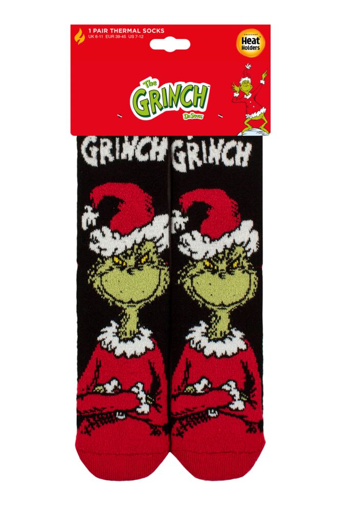 Sockshop Heat HoldersMens 1.6 TOG Lite The Grinch Thermal Socks