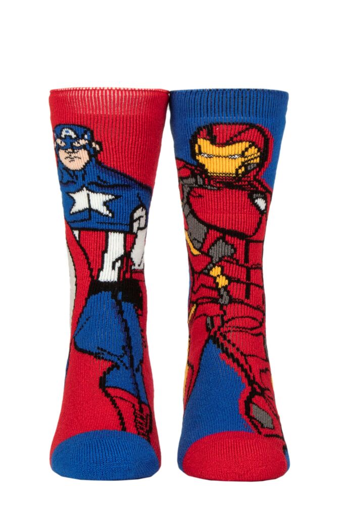 Sockshop Heat HoldersMens 1.6 Tog Marvel Iron Man & Captain America Lite Thermal Socks