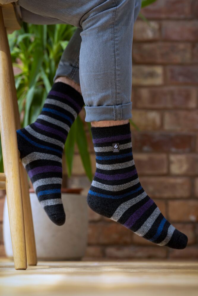 Sockshop Heat HoldersMens 2.3 Tog Patterned & Plain Thermal Socks