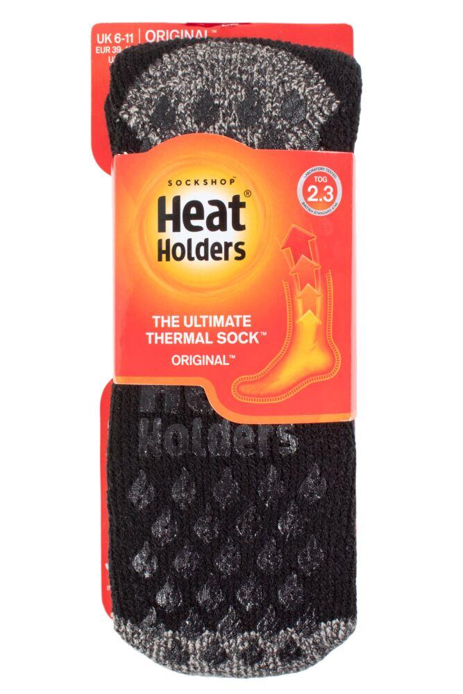 sockshop Heat HoldersMens 2.3 Tog Plain & Patterned Slipper Socks