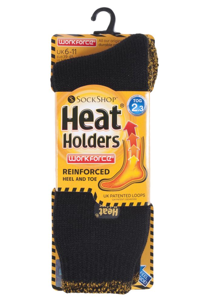 sockshop Heat HoldersMens 2.3 Tog Reinforced Heel & Toe Work Wear Socks