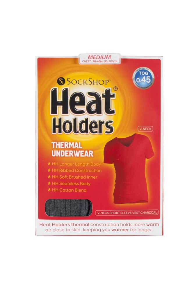 sockshop Heat HoldersMens V Neck Short Sleeved Thermal Vest