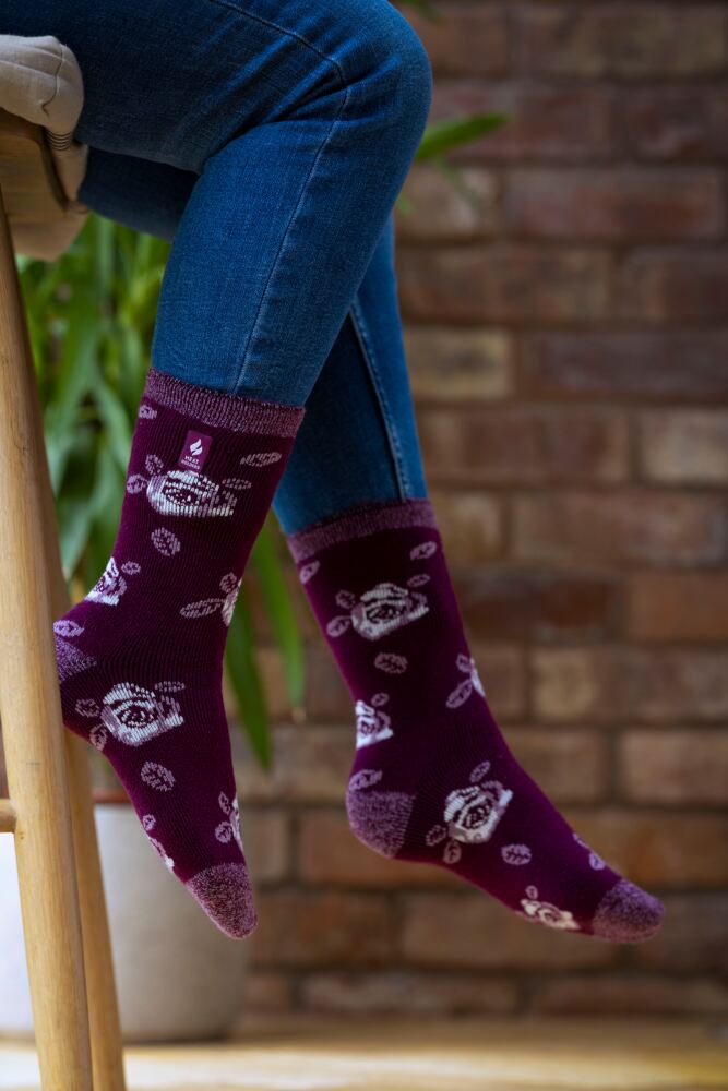 Sockshop Heat HoldersWomens 1.6 Tog Patterned & Striped Lite Thermal Socks
