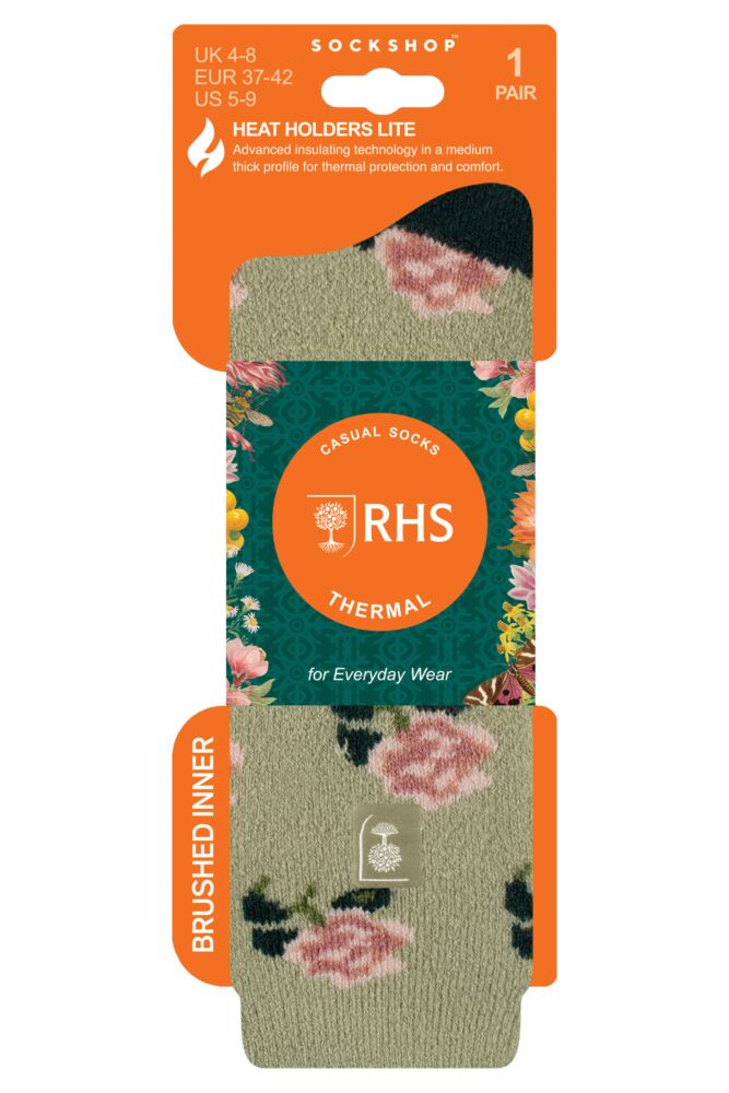 sockshop Heat HoldersWomens 1.6 Tog The Royal Horticultural Society Lite Thermal Socks