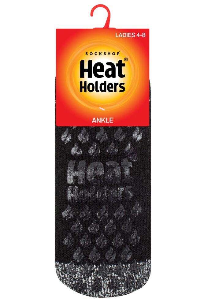 sockshop Heat HoldersWomens 2.3 Tog Patterned & Striped Ankle Slipper Socks
