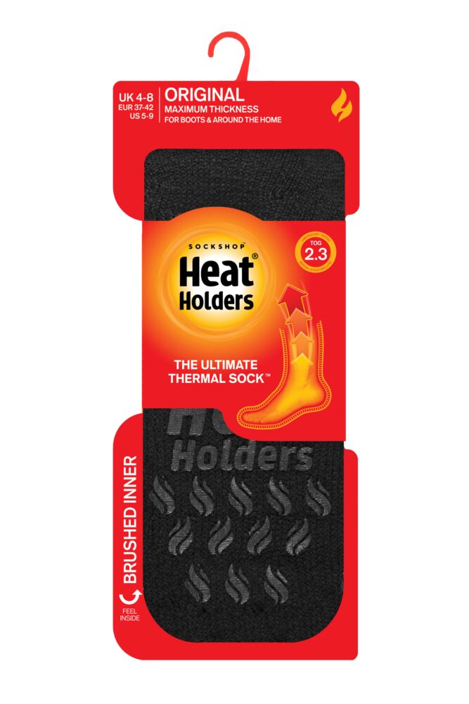 Sockshop Heat HoldersWomens 2.3 Tog Plain Thermal Slipper Socks