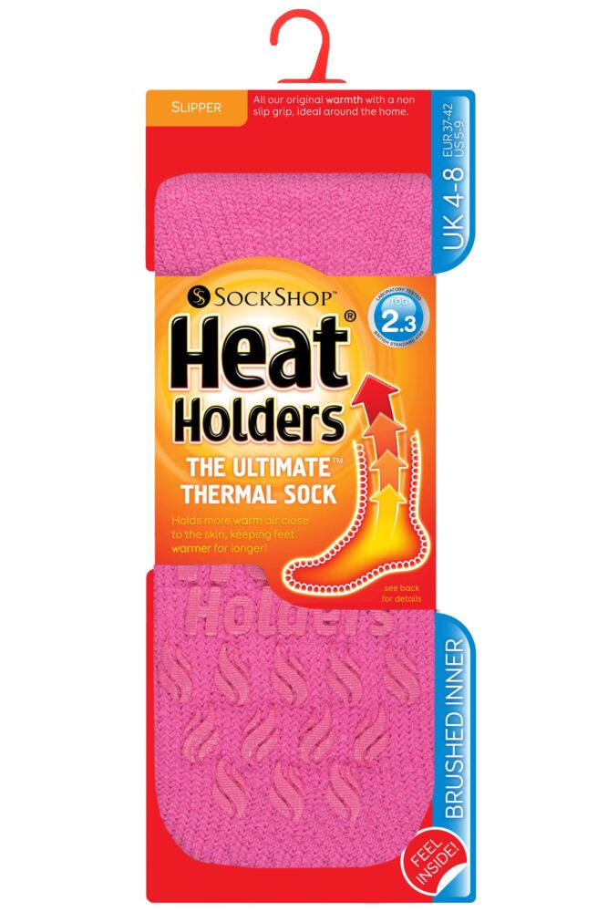 sockshop Heat HoldersWomens 2.3 Tog Plain Thermal Slipper Socks