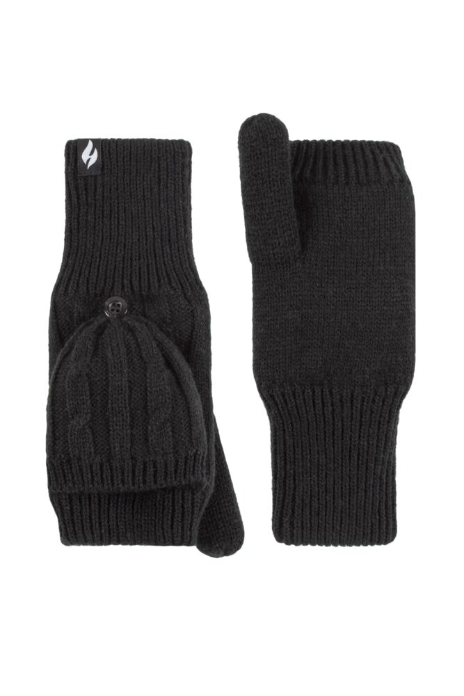 Sockshop Heat HoldersWomens Ash Cable Knit Converter Mittens
