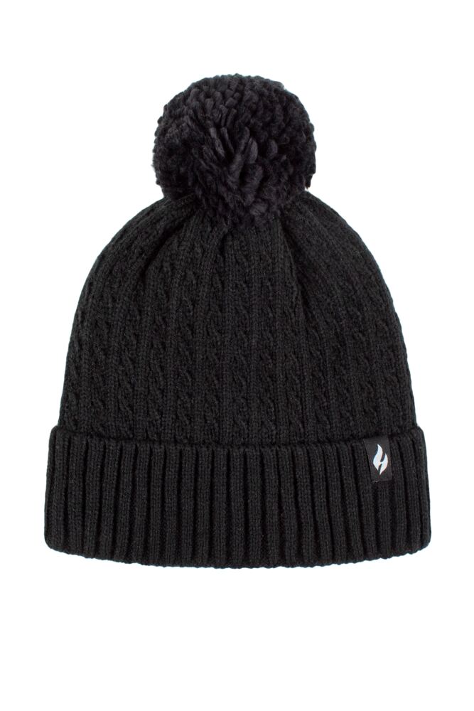 Sockshop Heat HoldersWomens Ellery Cable Turnover Cuff Pom Pom Hat