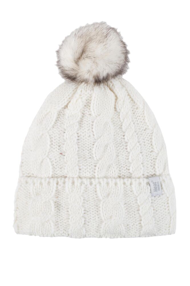 Sockshop Heat HoldersWomens Heatweaver Cable Knit Pom Pom Hat