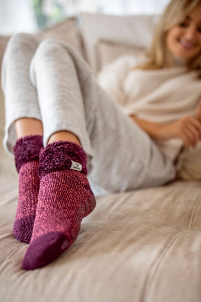 Sockshop Heat HoldersWomens Lounge Feather Turn Over Cuff Socks