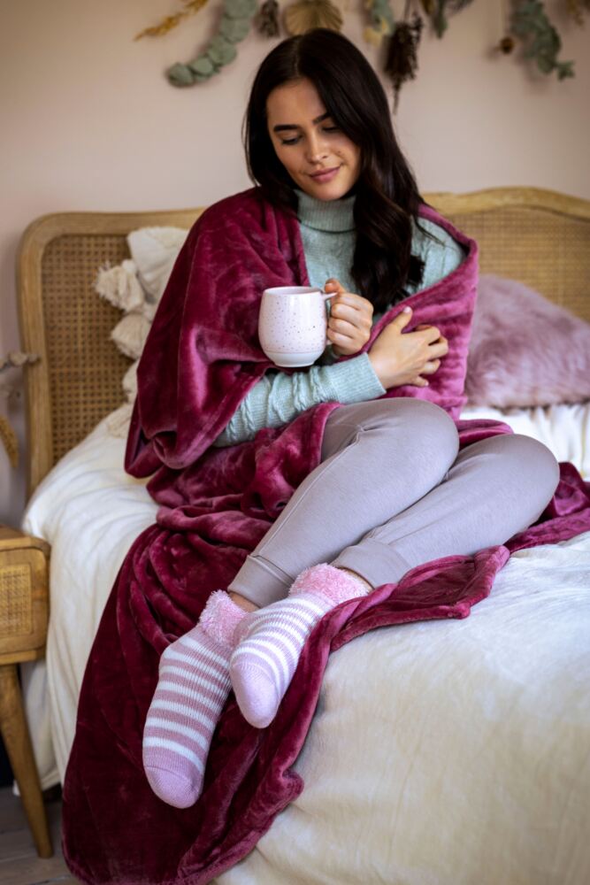 Sockshop Heat HoldersWomens Lounge Feather Turn Over Cuff Socks