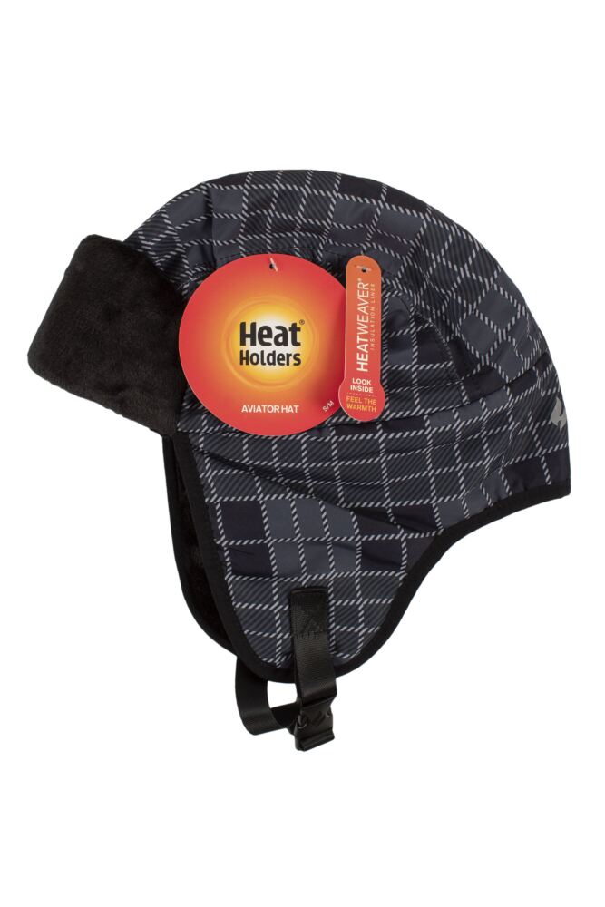 Sockshop Heat LockersMens Heat Holders Tim Aviator Plaid Hat With Plush Cuff