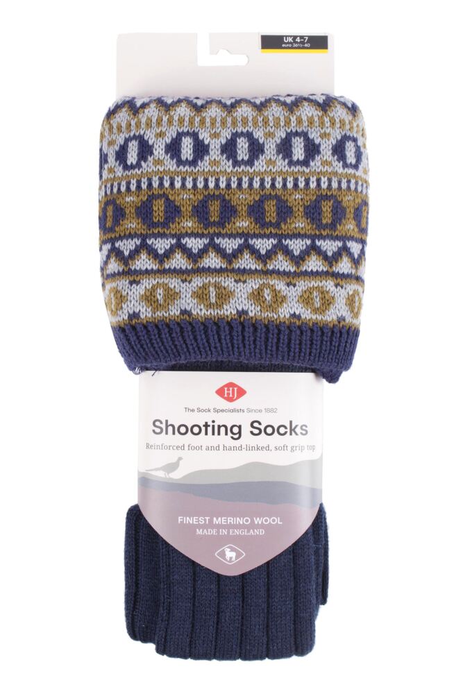 sockshop HJ HallWomens Merino Wool Fairisle Shooting Knee High Socks