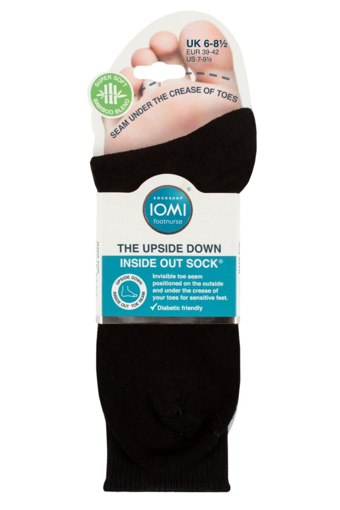 sockshop IOMIMens Bamboo FootNurse Inside Out Upside Down Diabetic Socks