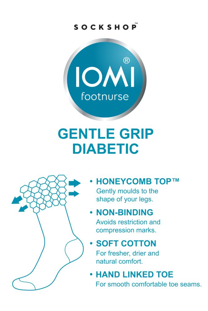 Sockshop IOMIMens Cotton FootNurse Diabetic Socks 3-Pair