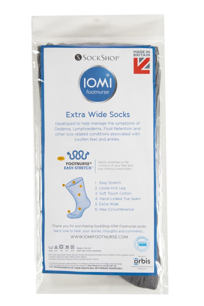 sockshop IOMIMens Cotton FootNurse Oedema Extra Wide Socks