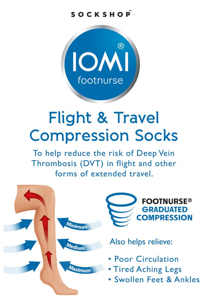 Sockshop IOMIMens Cotton FootNurse Patterned Flight Socks