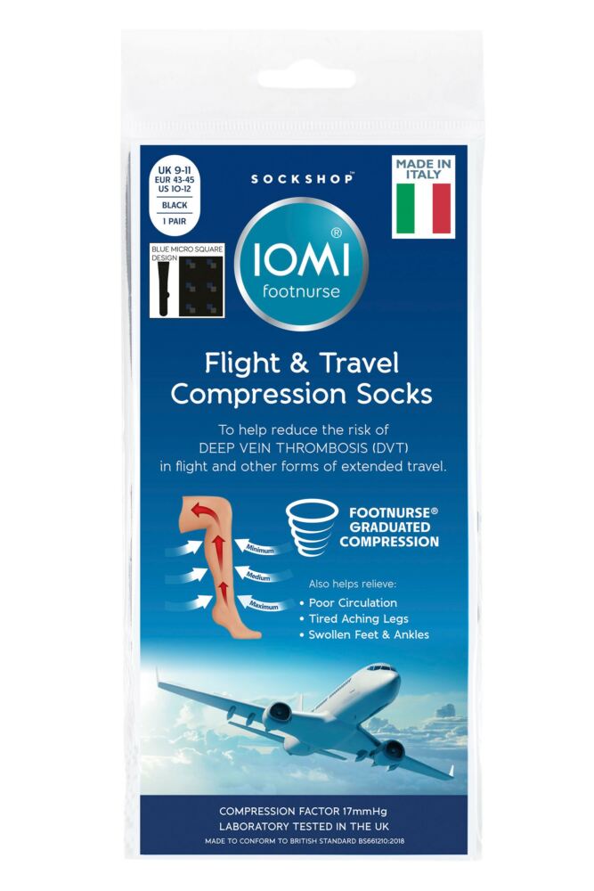 sockshop IOMIMens Cotton FootNurse Patterned Flight Socks