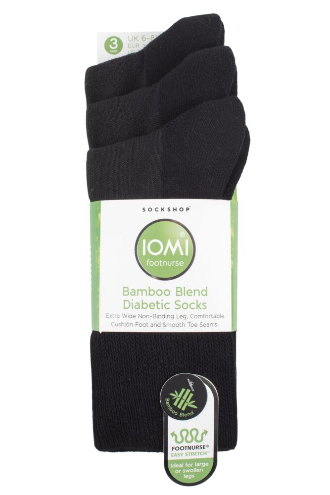 sockshop IOMIMens & Womens Bamboo FootNurse Cushioned Foot Diabetic Socks