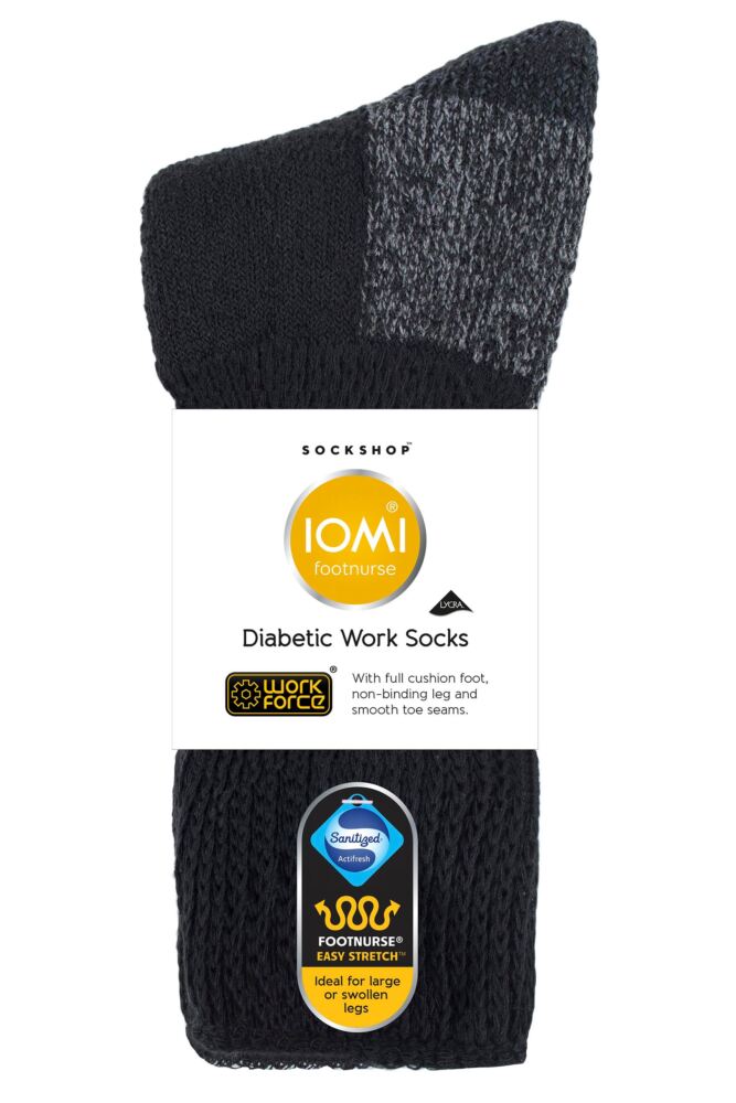 sockshop IOMIMens & Womens Cotton Diabetic Workforce Socks 3-Pair