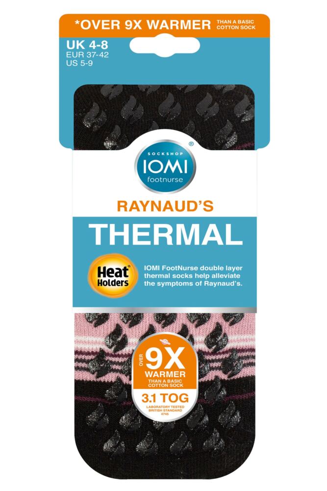 sockshop IOMIWomens 3.1 TOG Raynaud's Striped Thermal Slipper Socks