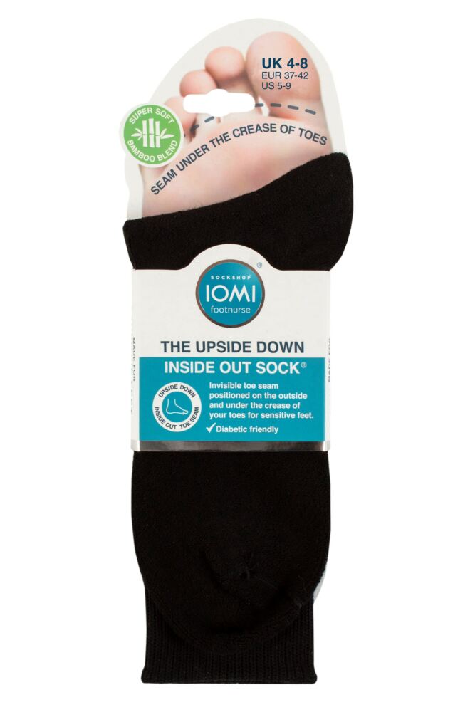 sockshop IOMIWomens Bamboo FootNurse Inside Out Upside Down Diabetic Socks