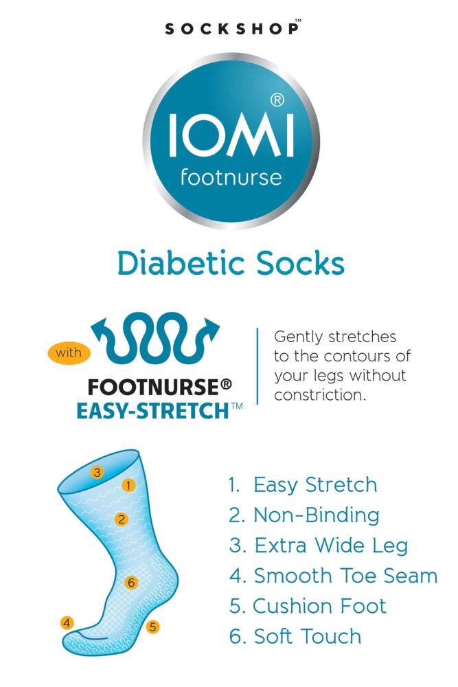 Sockshop IOMIWomens FootNurse Cushioned Diabetic Socks 3-Pair