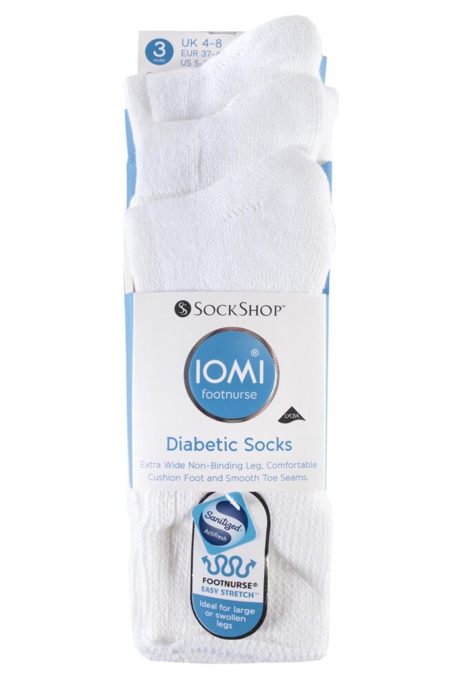 sockshop IOMIWomens FootNurse Cushioned Diabetic Socks 3-Pair