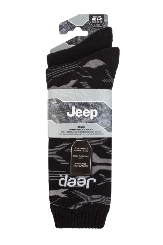 sockshop JeepMens Bamboo Heavy Cushioned Boot Socks 2-Pair