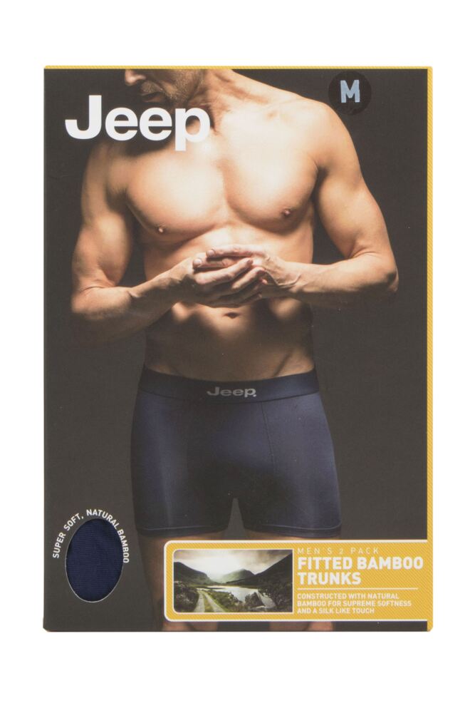 sockshop JeepMens Bamboo Plain Fitted Trunks 2-Pack