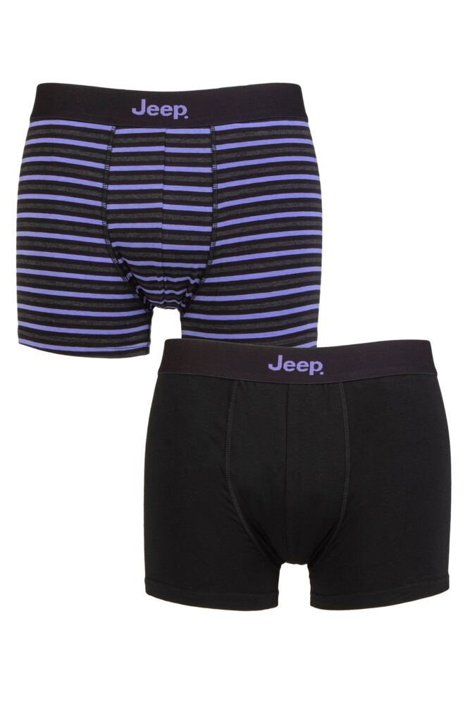 Sockshop JeepMens Cotton Fitted Striped Trunks 2-Pack
