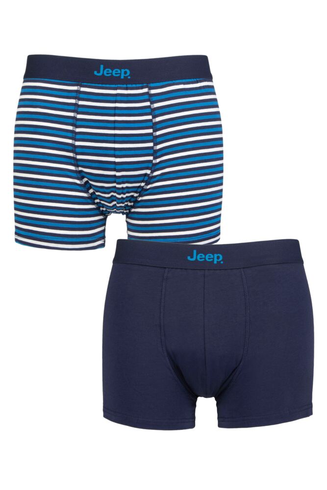 Sockshop JeepMens Cotton Fitted Striped Trunks 2-Pack