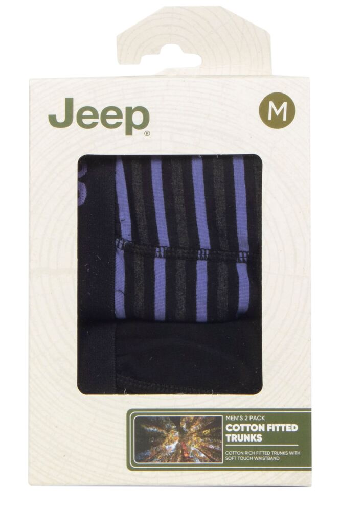 sockshop JeepMens Cotton Fitted Striped Trunks 2-Pack