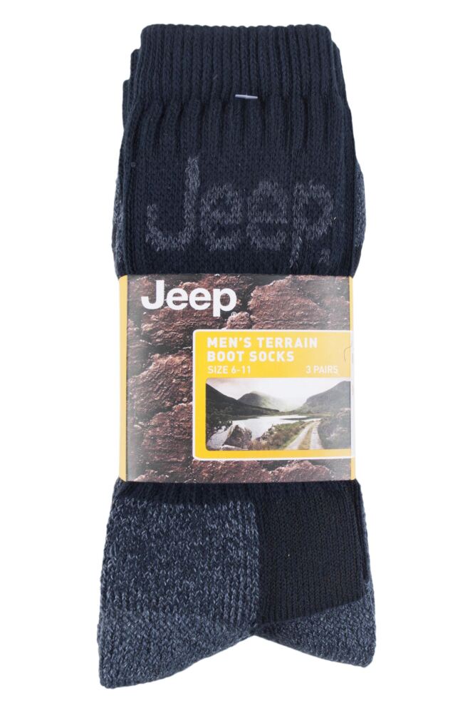 sockshop JeepMens Cotton Luxury Terrain Boot Socks 3-Pair