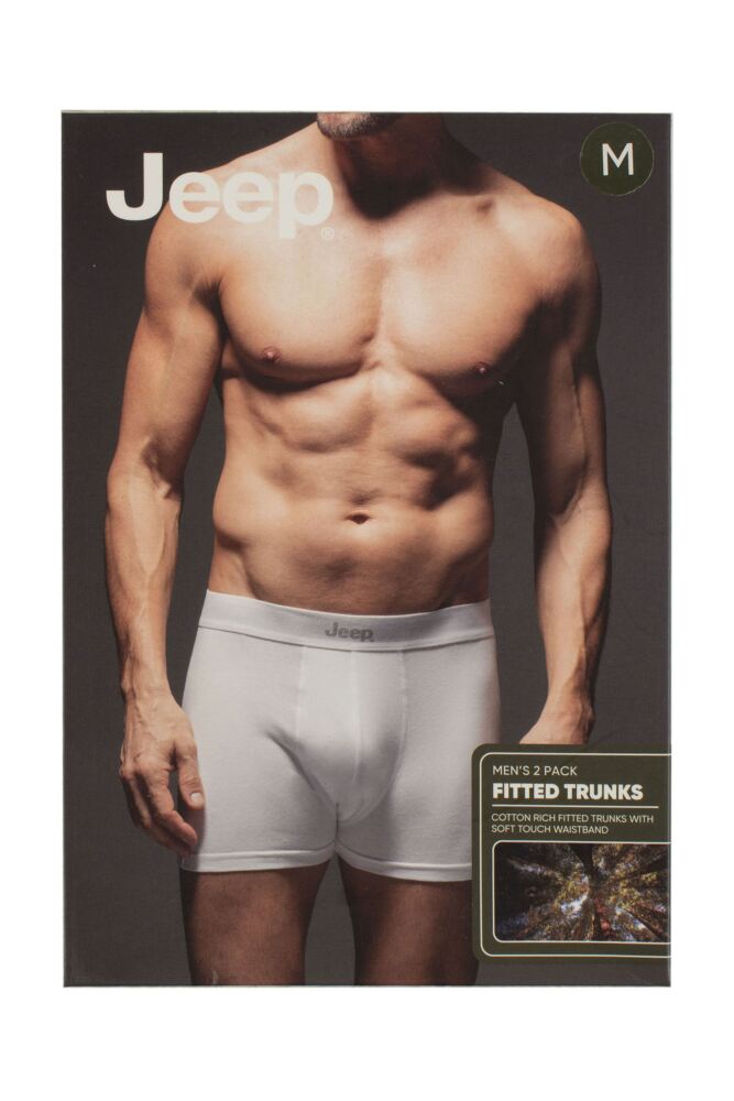 sockshop JeepMens Cotton Plain Fitted Hipster Trunks 2-Pack