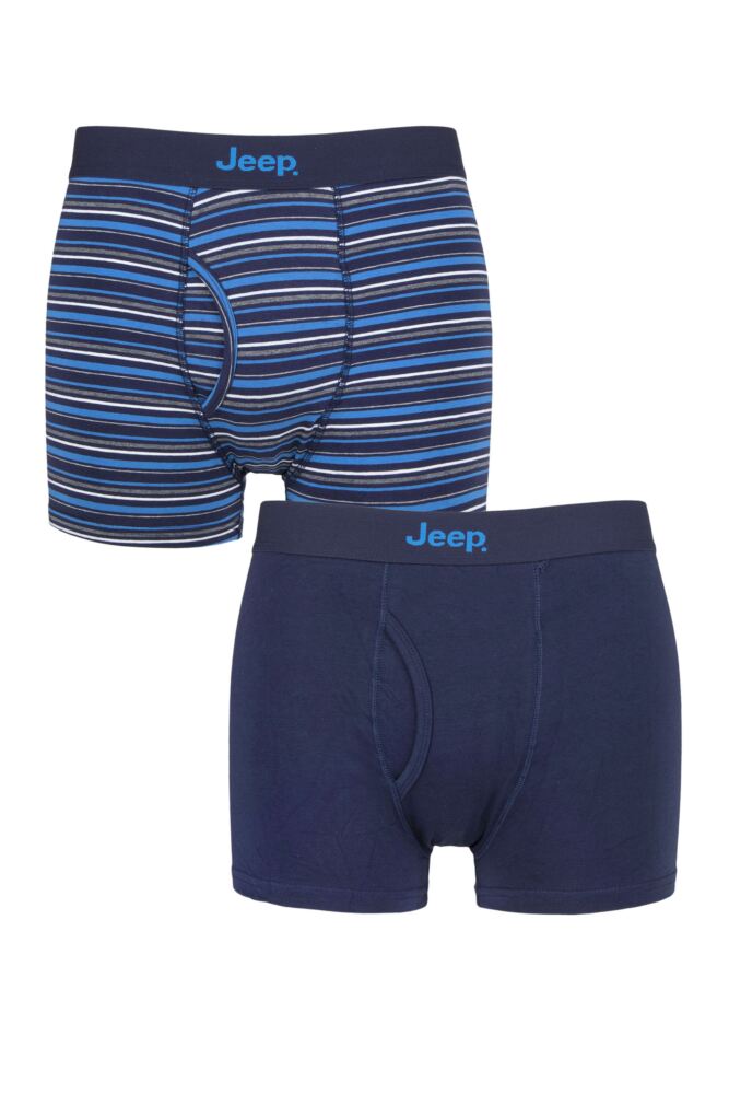Sockshop JeepMens Cotton Striped Keyhole Trunks 2-Pack