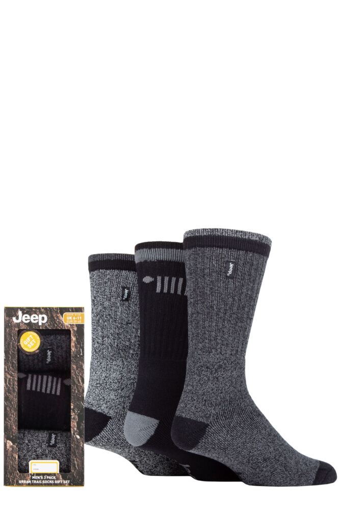 Sockshop JeepMens Cotton Terrain Leisure Socks 3-Pair Gift Box