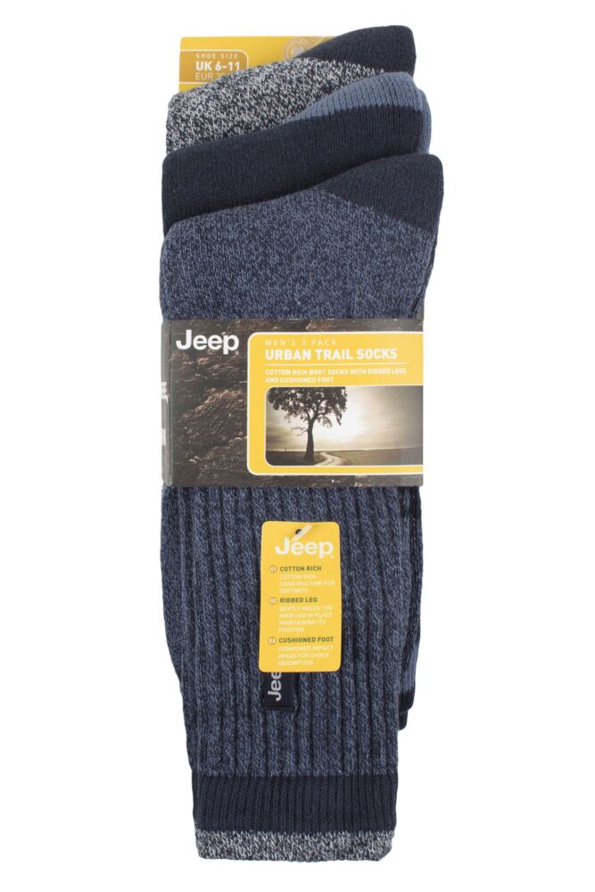 sockshop JeepMens Cotton Terrain Leisure Socks 3-Pair